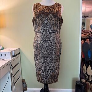 NWOT Ann Taylor Animal and Lace Print Midi Dress SIZE 18